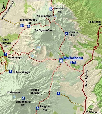 Tongariro Traverse Map